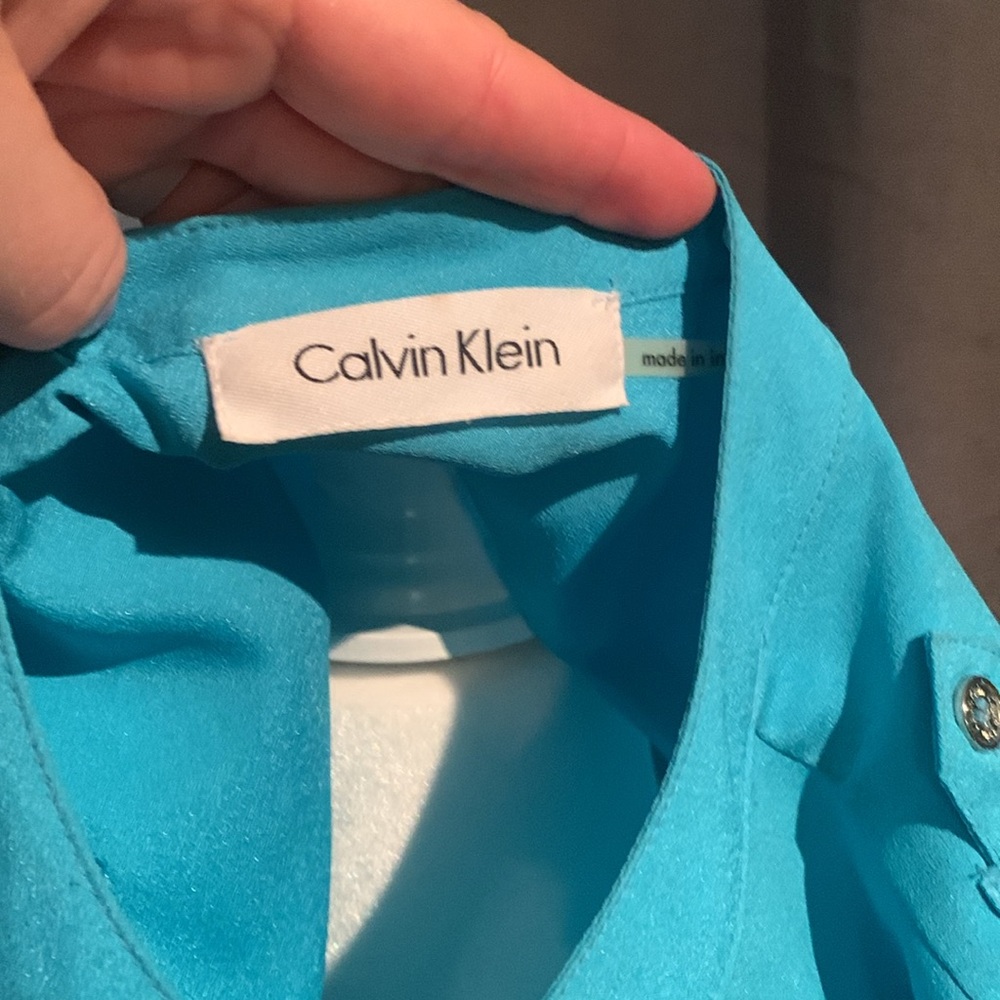 Calvin Klein Polyester Button Down Zip Detail Blo… - image 5